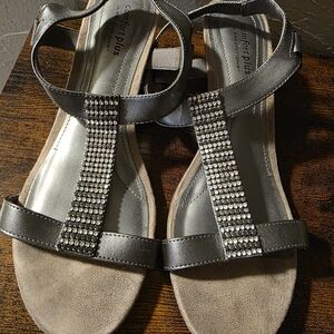 Comfort Plus by Predictions Women's Metallic Sandals